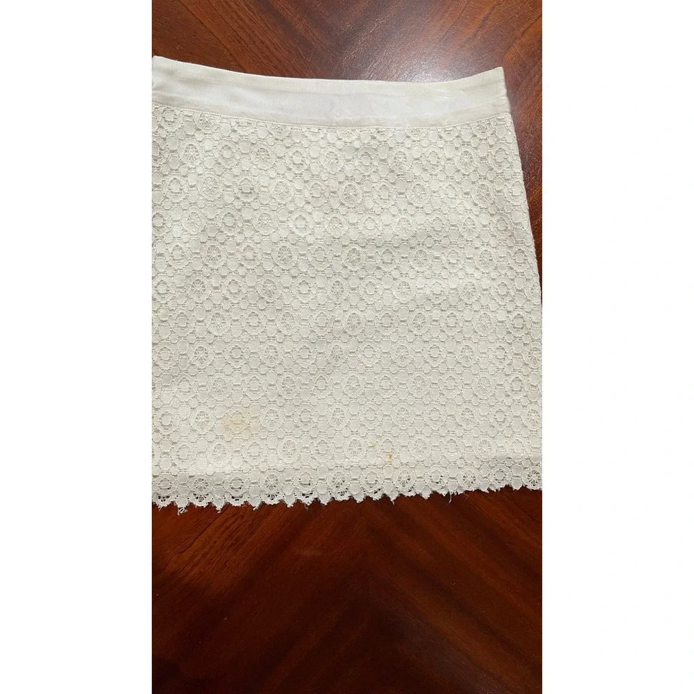 The Limited Ivory Lace Pencil Mini Skirt Size 4 Cottagecore Chic Lined